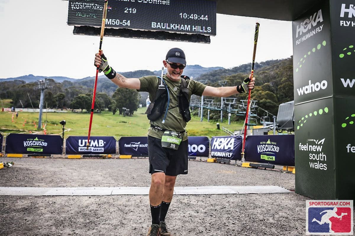 Finishing the Kosci Miler at Ultra-Trail Kosciuszko.